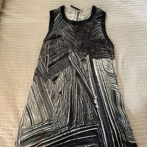 Helmut Lang Black & White Abstract Brushstroke top
